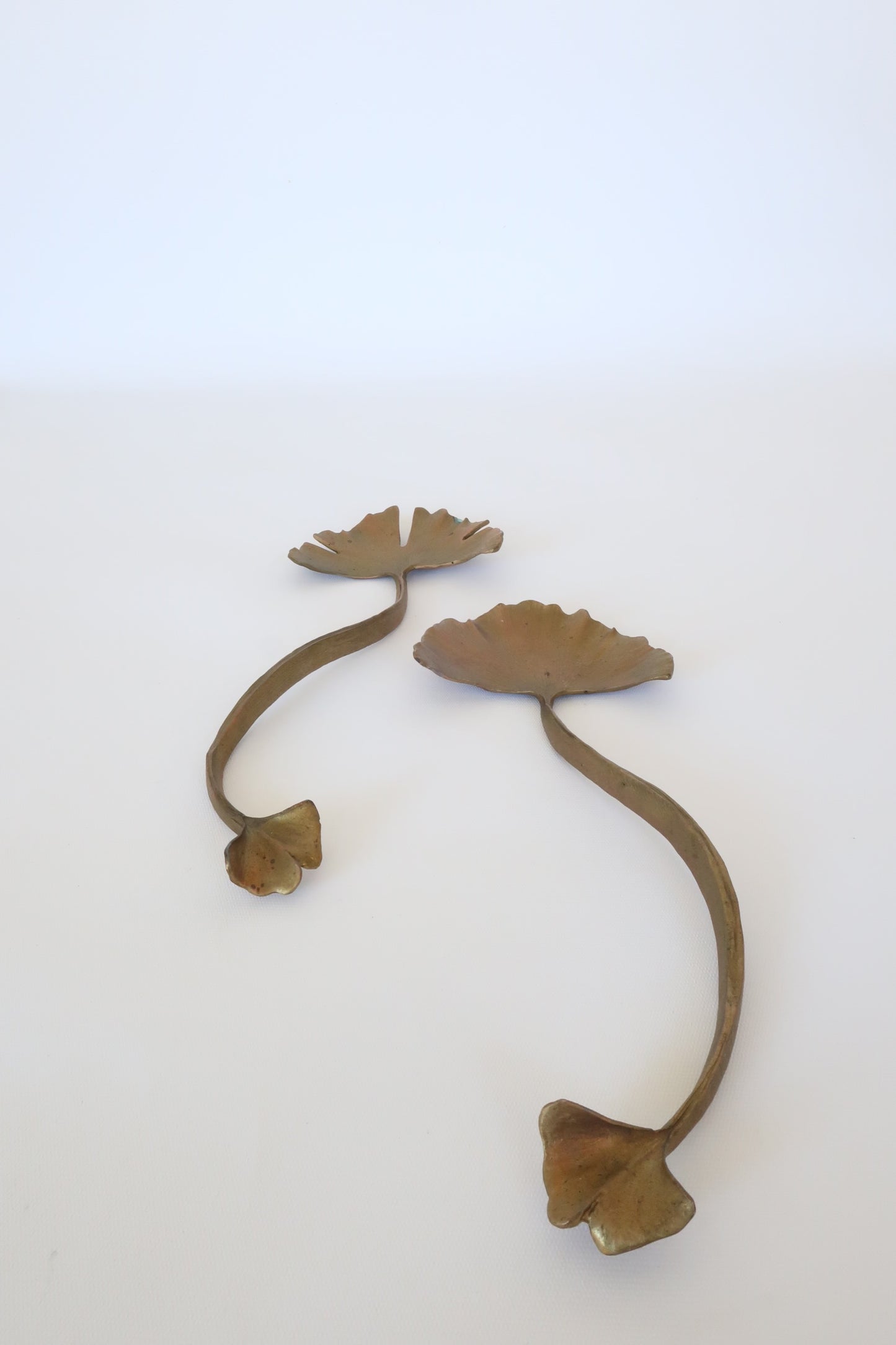 Ginkgo serving set | bronze table decor | Michael Michaud design