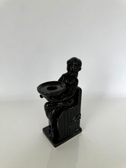 Art Nouveau glazed women sculpture candle holder