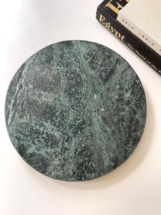 Green marble Lazy Susan | vintage kitchen decor