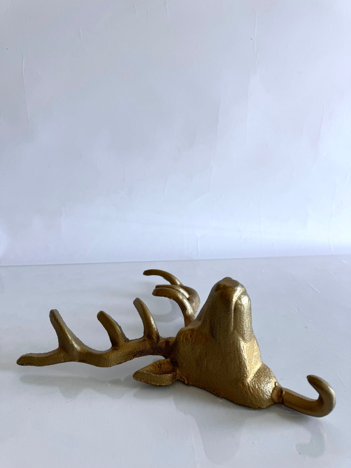 Gold tone metal reindeer wall hook | Christmas decor