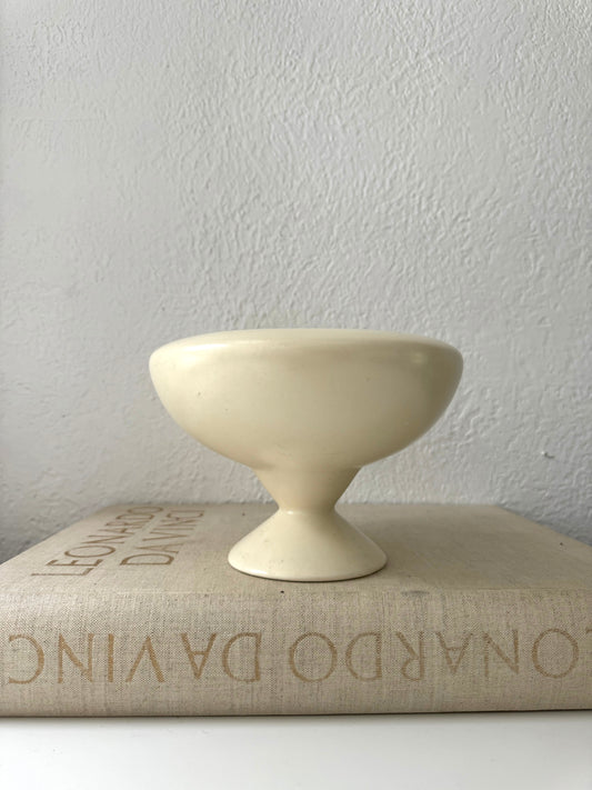 Haeger Art deco style cream color pedestal compote bowl | planter