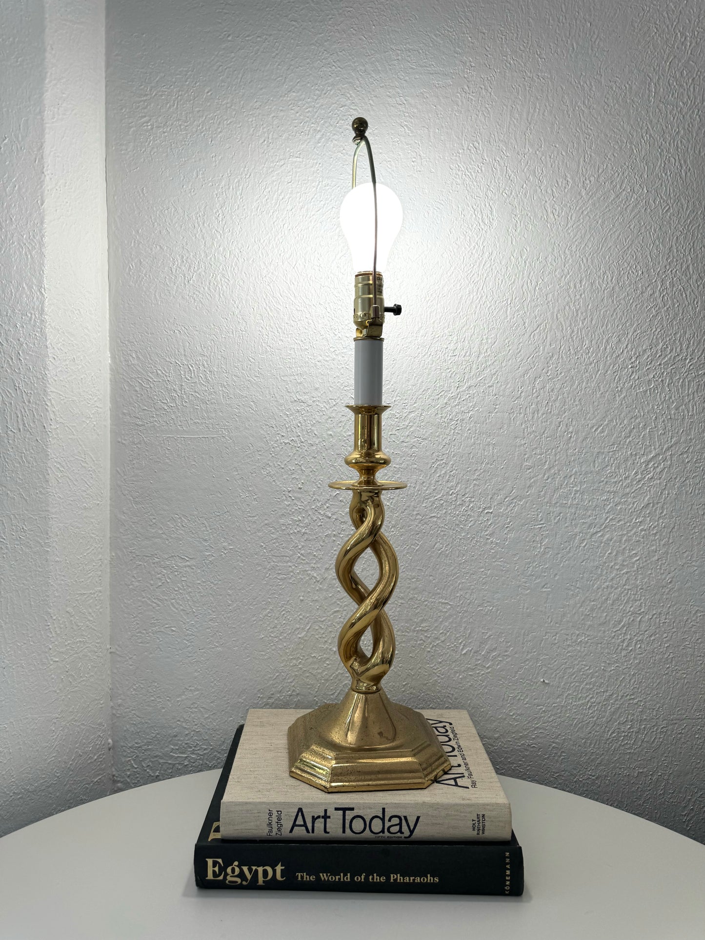 Brass Baldwin style barley twist table lamp
