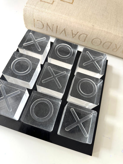 Lucite Tic-Tac-Toe game | lucite game room decor