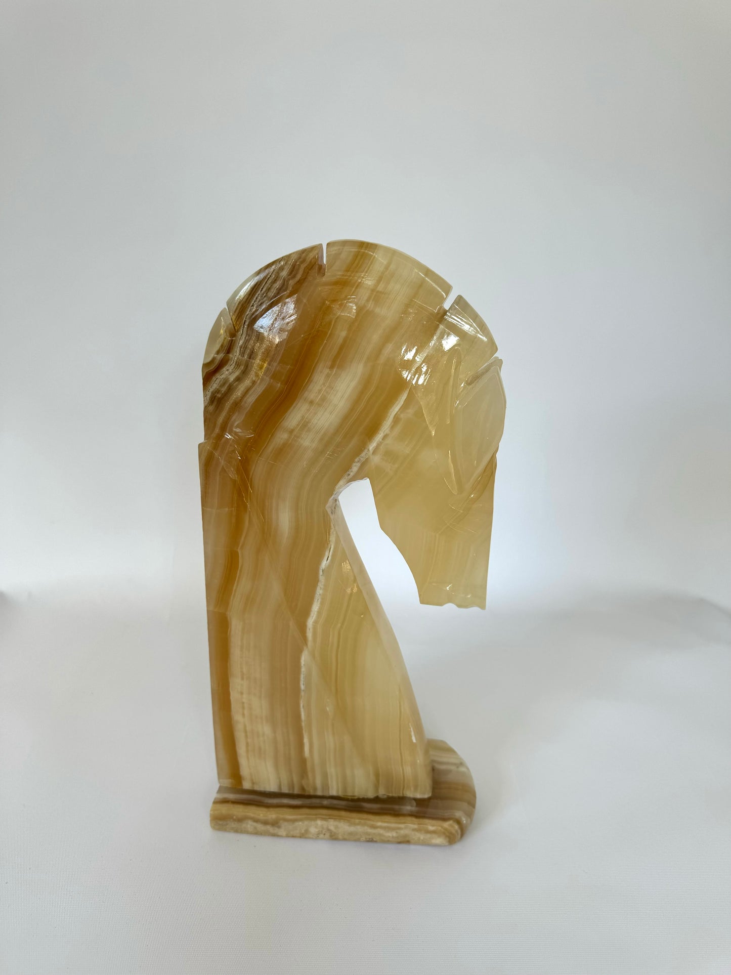 XXX~Large Onyx Trojan horse head | stone fireplace decor | Large onyx bookend