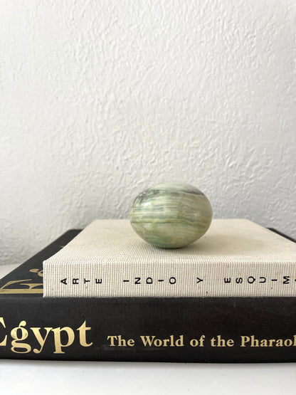 MCM emerald marble paperweight | vintage office decor