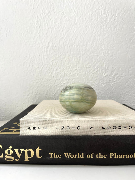 MCM emerald marble paperweight | vintage office decor