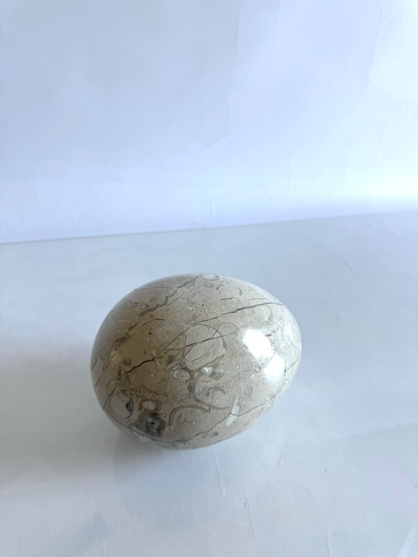 Solid marble ostrich size  egg decor | XLarge marble egg