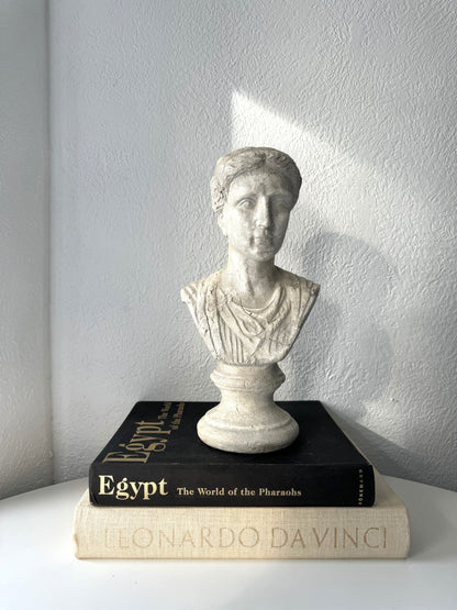 Roman Greek bust statue | sculpture | VTG library decor