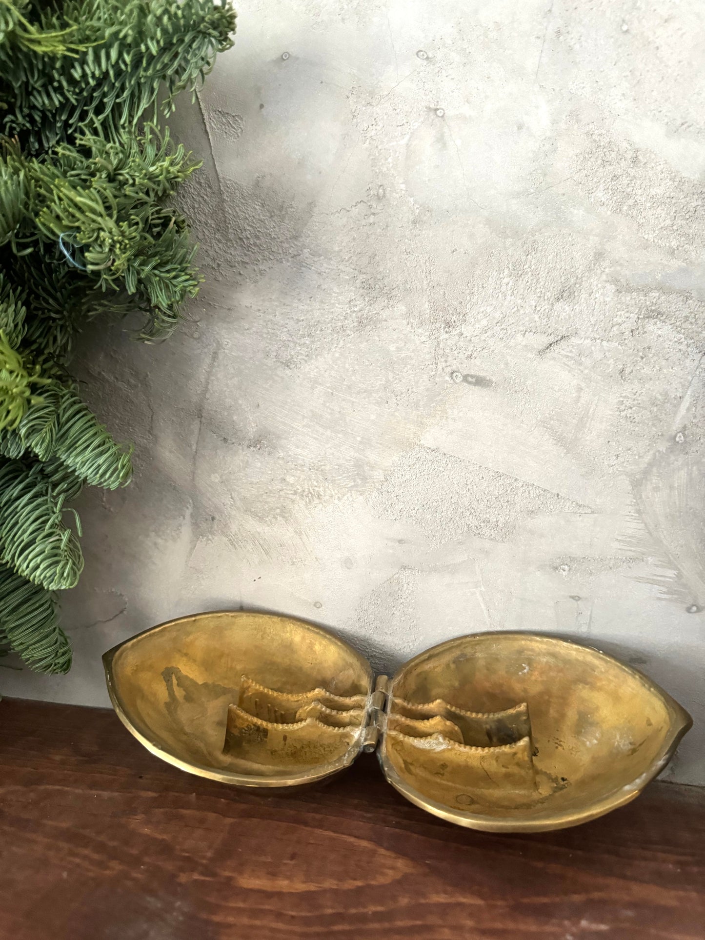 Brass walnut nut cracker | VTG Christmas decor