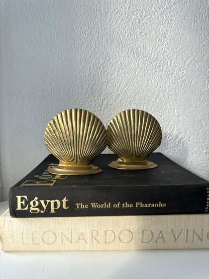 Brass seashell bookends | Set 2 | Library VTG decor