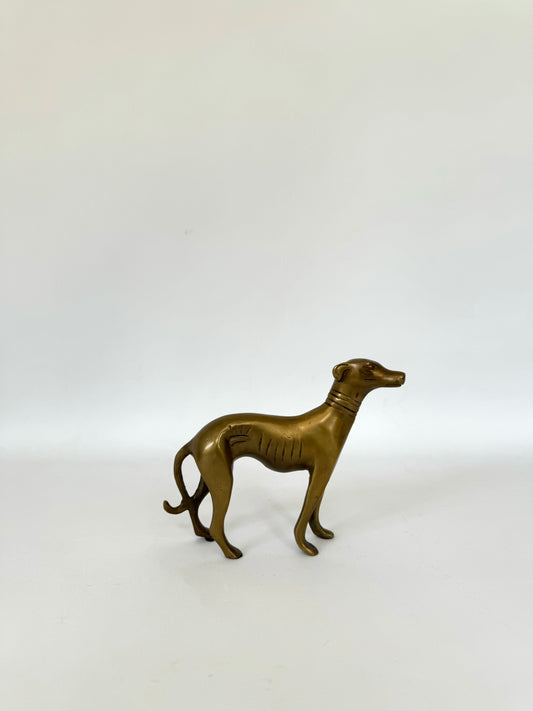 Solid brass Italian greyhound decor | MCM shelf decor