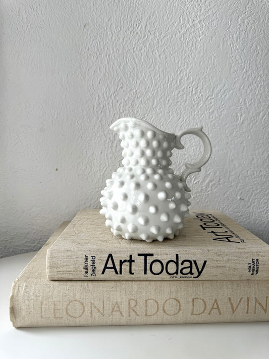 Ceramic Hobnail pitcher w / bottom stopper | hobnail pitcher planter