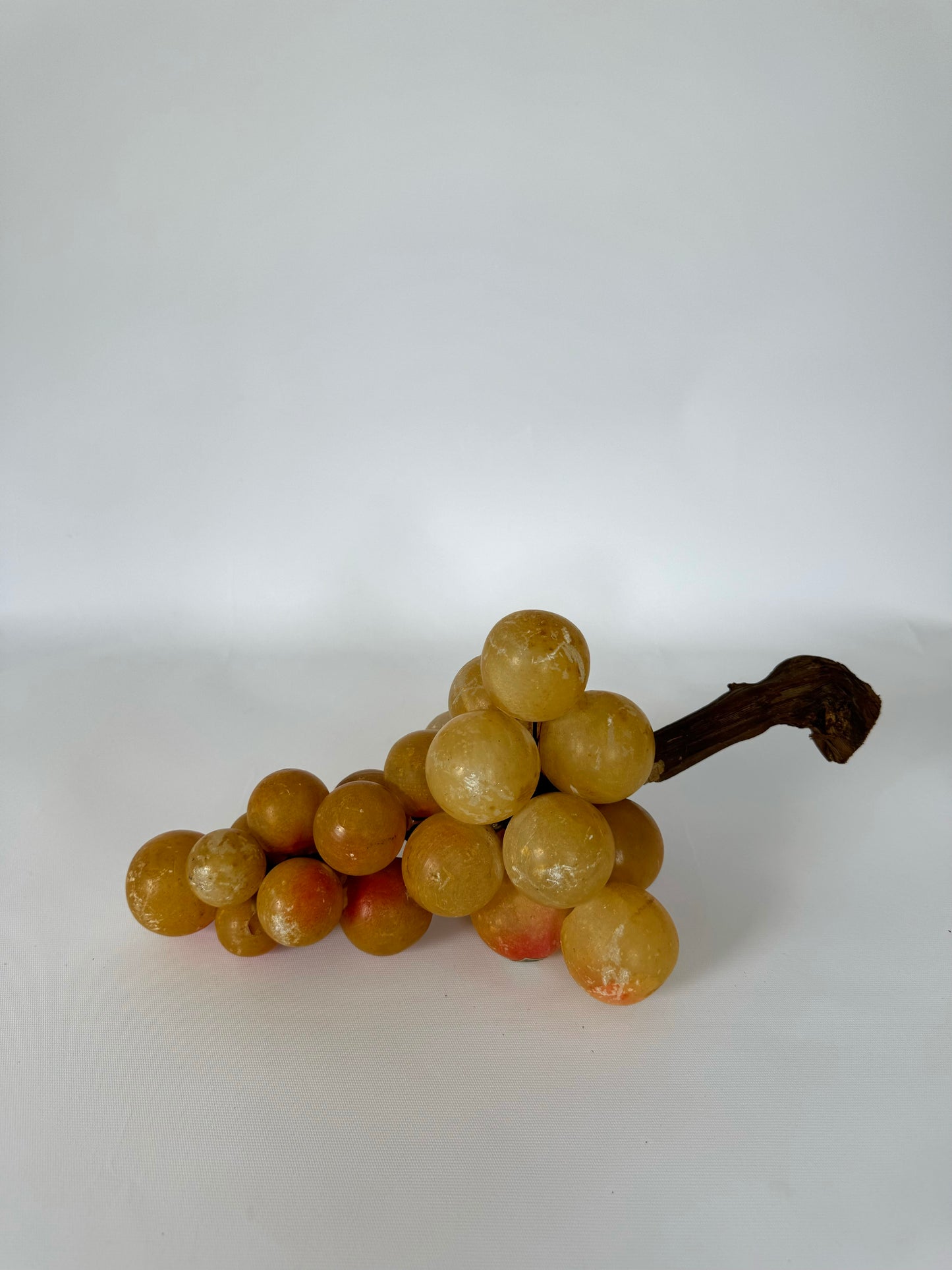 MCM Alabaster grape cluster on wood stem | Made in Italy