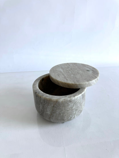 Marble lidded catchall | kitchen salt cellar