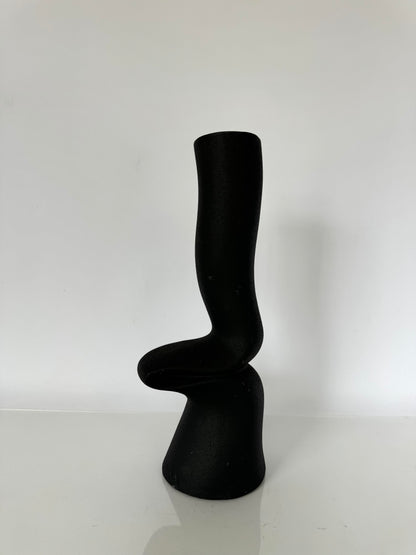 Black ceramic squiggle | abstract vase