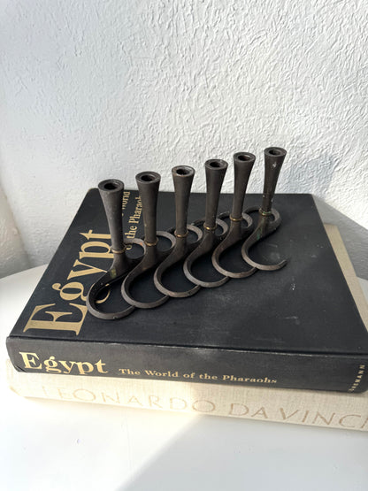 Set of 6 Jens Quistgaard candlestick holders for Danisk | J.H.Q Denmark