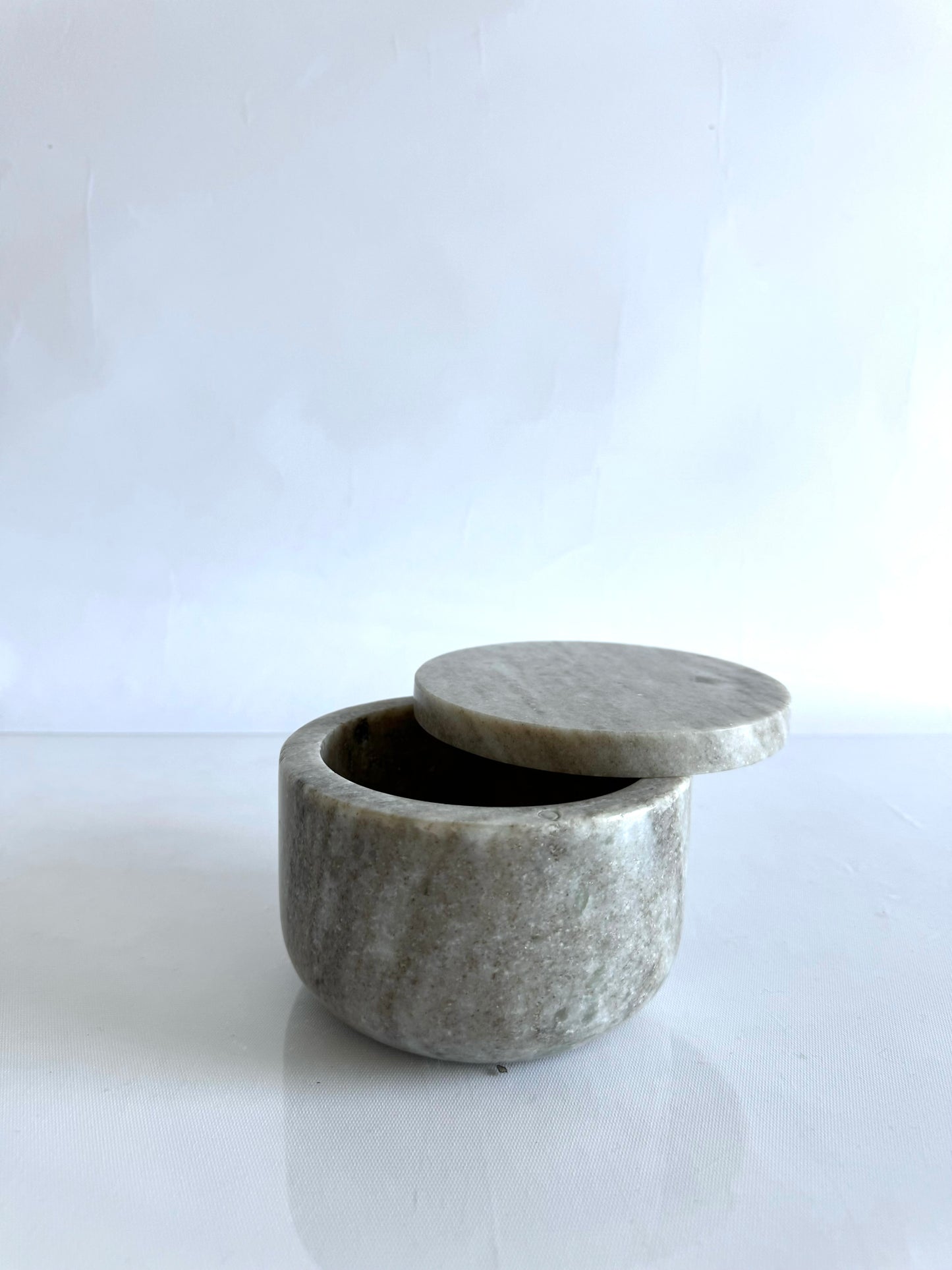 Marble lidded catchall | kitchen salt cellar