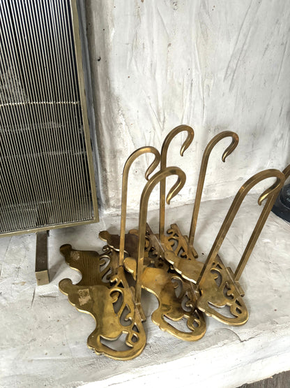 Set of 6 solid Brass sleigh stocking holders