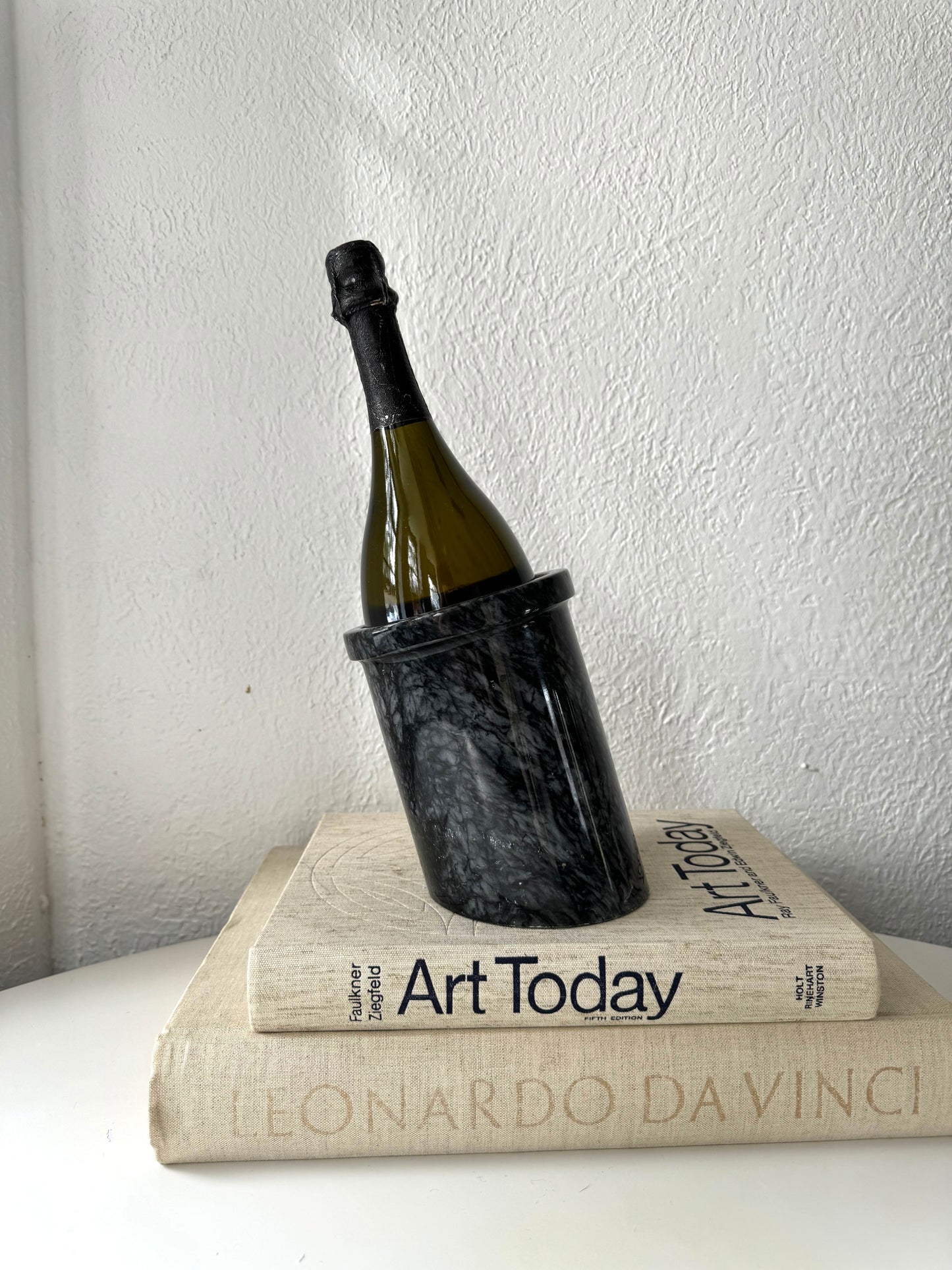 Solid marble slanted utensil holder | wine holder