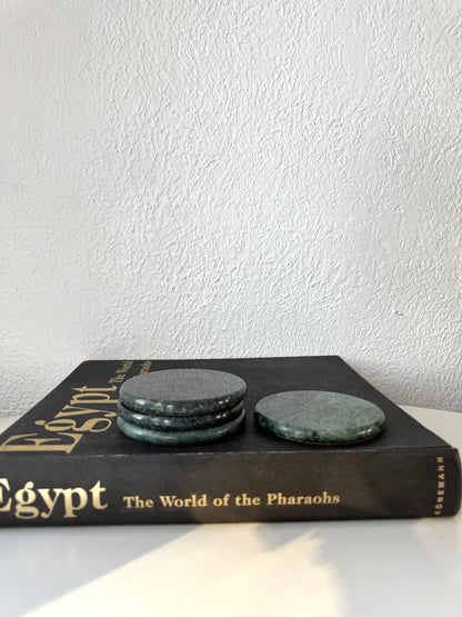 Solid marble green coaster set | Set 4