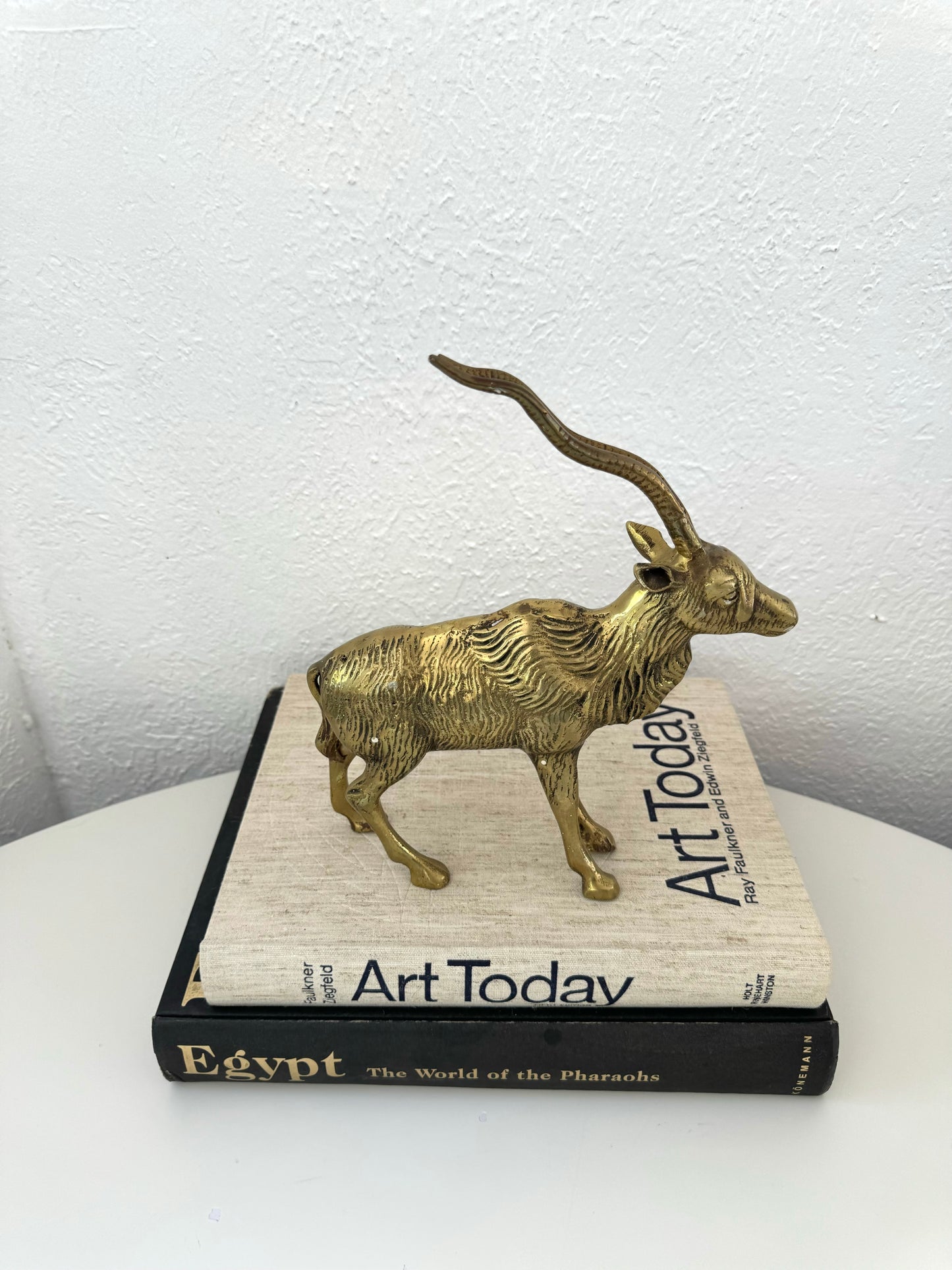 VTG brass Addax sculpture | bookshelf figurine decor