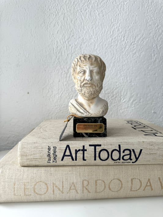 Aristoteles cast sculpture on marble base | made in Hellas