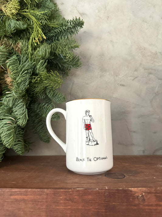 Black Tie optional 1999 Dayton Hudson Christmas coffee cup