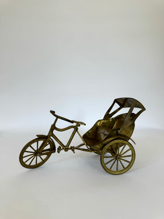 VTG brass Rickshaw style trike | vintage bike decor