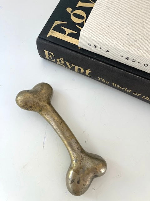 Vintage MCM solid brass bone | brass shelf decor