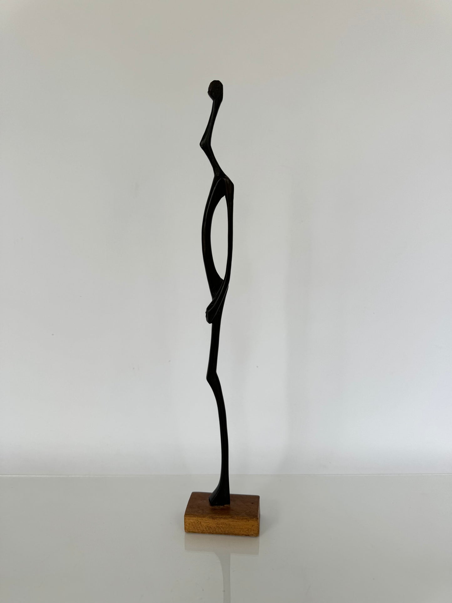 Wooden abstract stick man art sculpture