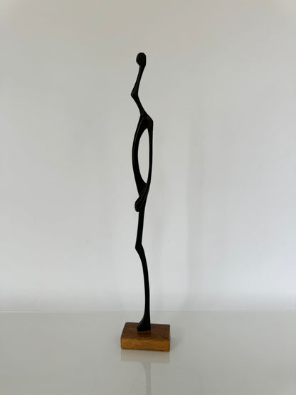 Wooden abstract stick man art sculpture