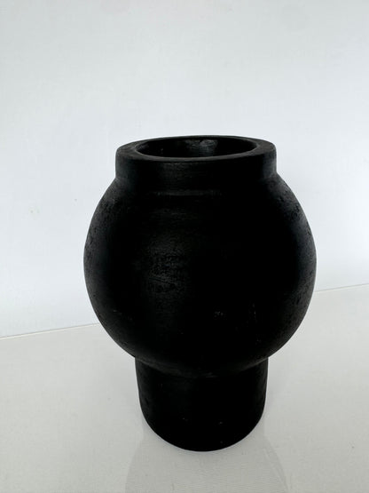 Art deco bubble pottery vessel | vintage terracotta  shelf decor