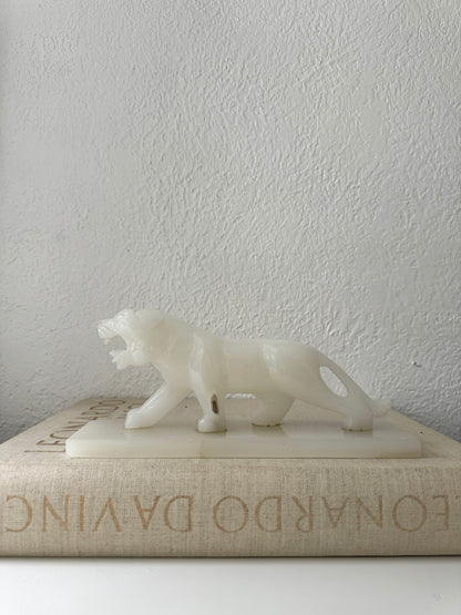 MCM Onyx Panther statue | solid onyx shelf decor