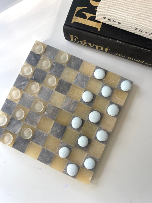 VTG Onyx + glass checkers set