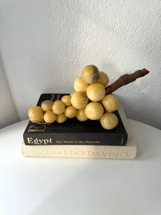 X~Large MCM alabaster grape cluster with wood stem