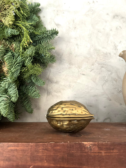 Brass walnut nut cracker | VTG Christmas decor