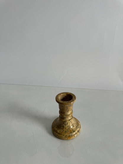 Coquina marble taper candlestick holder