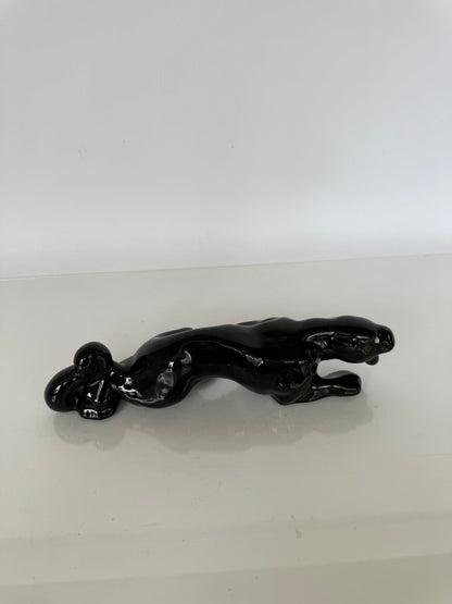 MCM crouching black panther sculpture