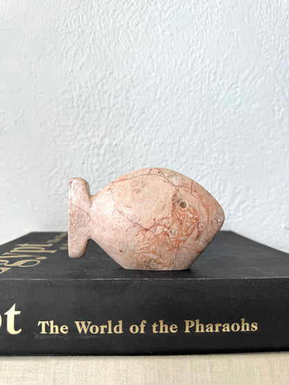 Solid pink marble carved fish | marble paperweight