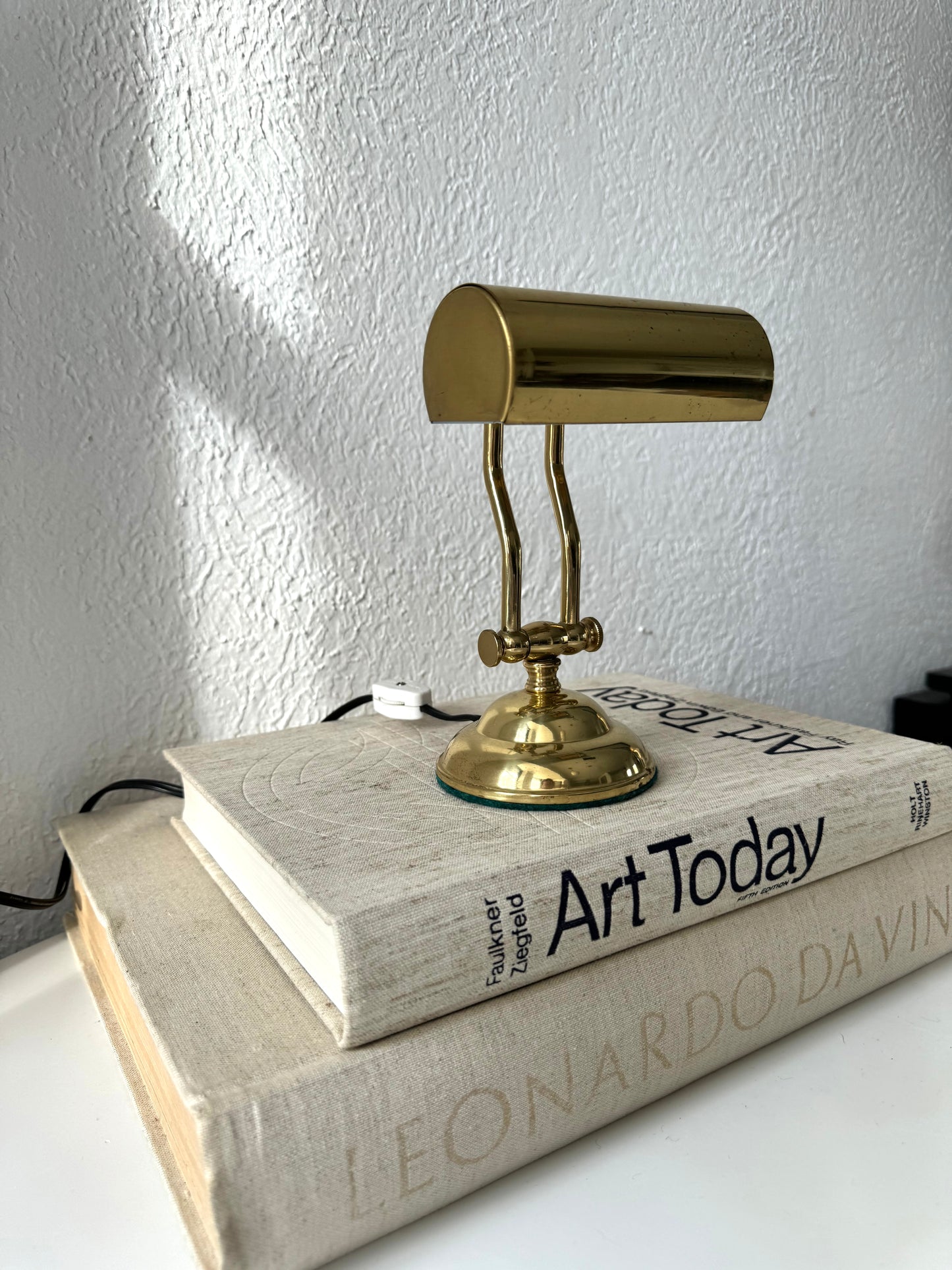 Mini brass office desk lamp | shelf lamp