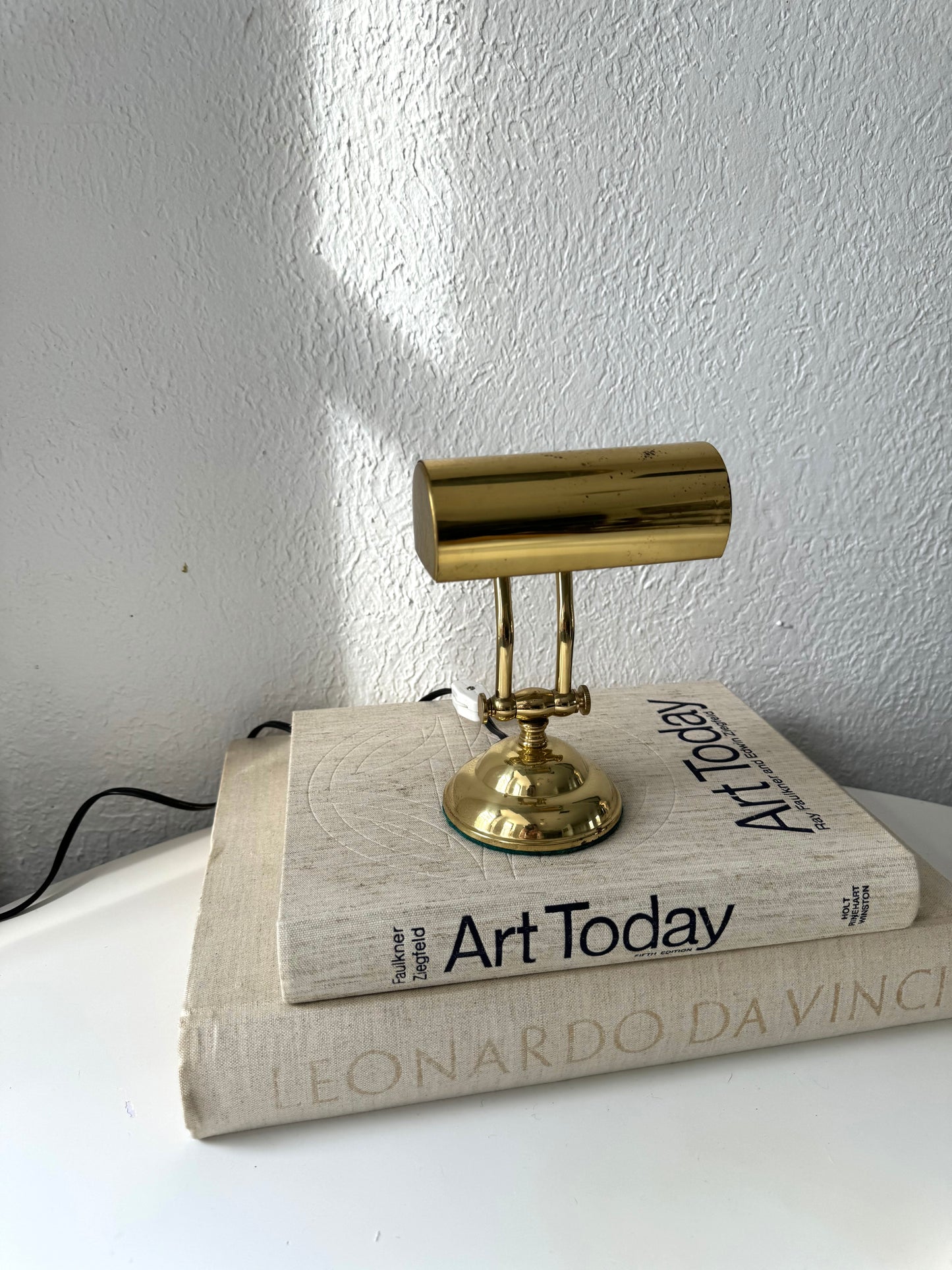 Mini brass office desk lamp | shelf lamp