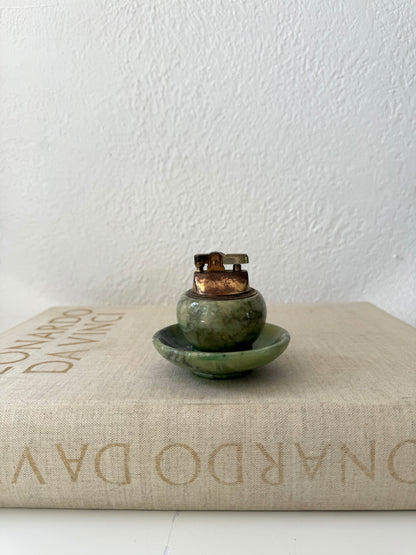 Italian marble table light + matching mini ashtray | barware decor