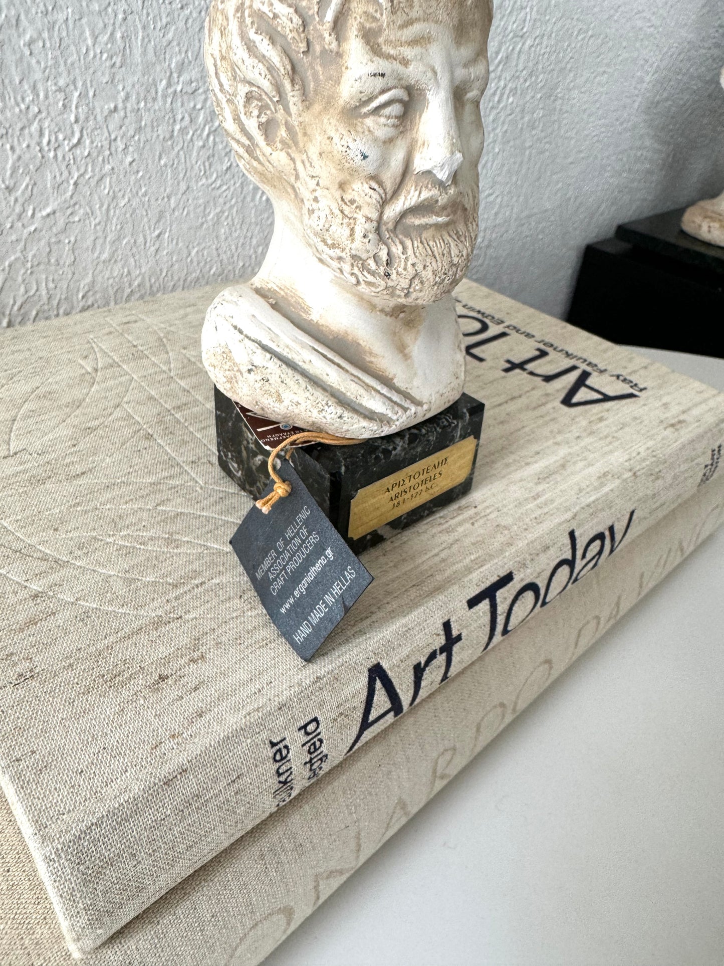 Aristoteles cast sculpture on marble base | made in Hellas