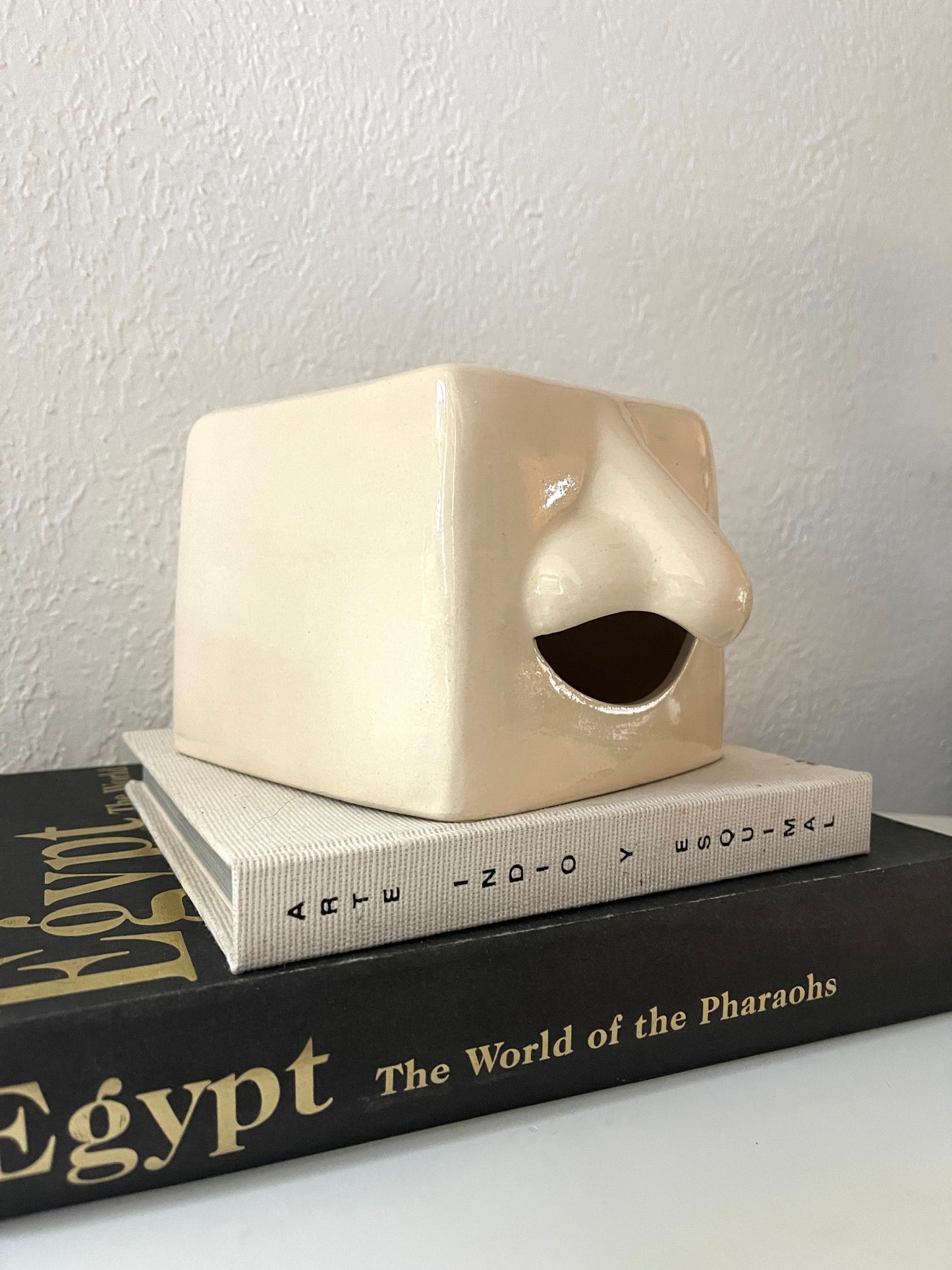 Art Deco ceramic nose Kleenex holder