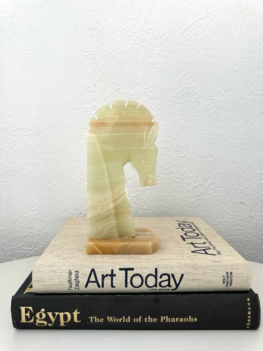 Onyx Trojan horse sculpture bookend | bookshelf decor | Only 1