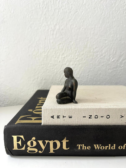 Mid-Century mini nude bronzed statue | MCM paperweight