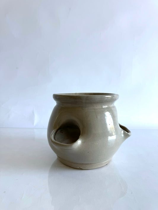 Glazed Terracotta planter | vintage sunroom decor | 3 side open spouts