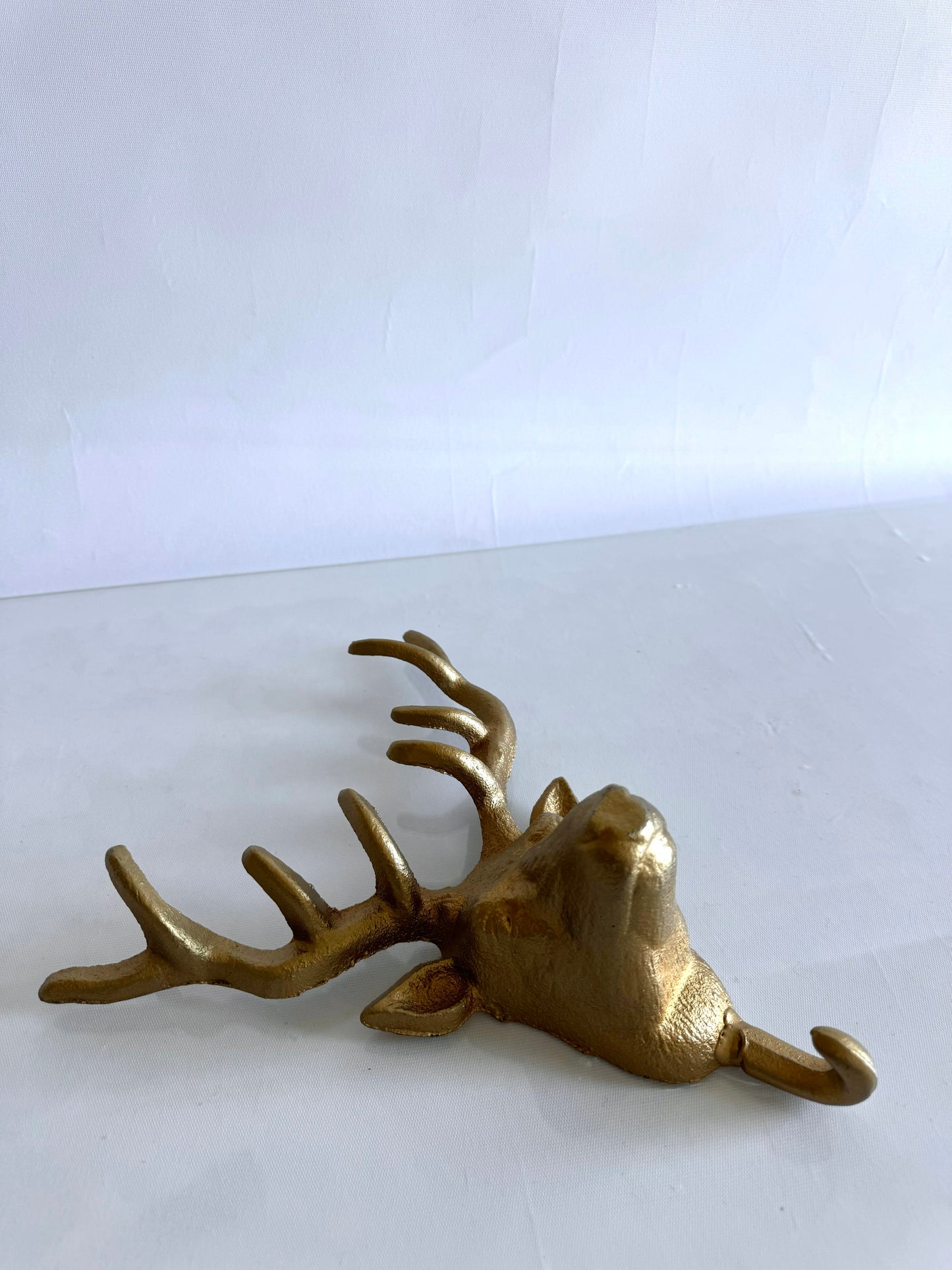 Gold tone metal reindeer wall hook | Christmas decor