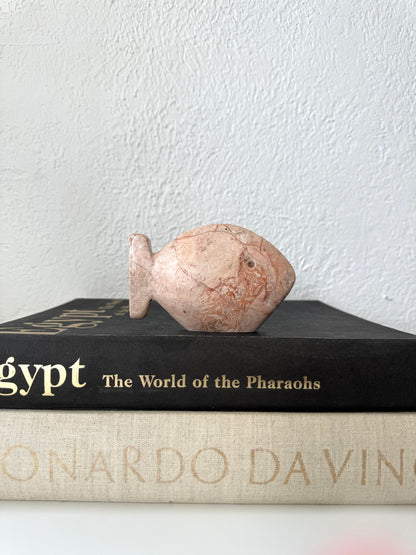 Solid pink marble carved fish | marble paperweight