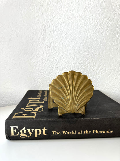Brass shell mail organizer | napkin holder